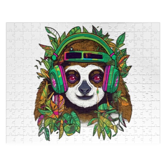Dj Sloth Party Lover Edm Festival Jigsaw Puzzles