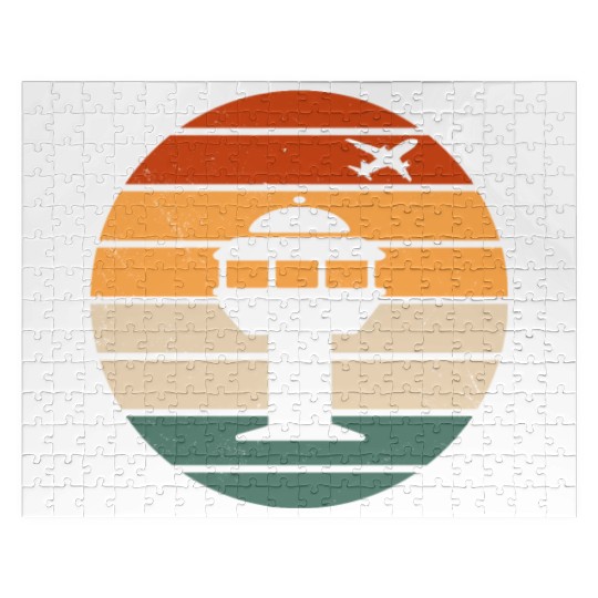 Retro Air Traffic Control Tower Jigsaw Puzzles