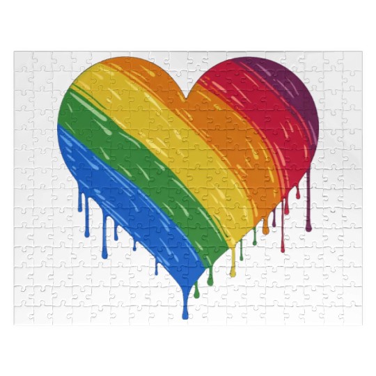 LGBTQ+ Love: Rainbow Heart for Lesbian, Gay, Jigsaw Puzzles