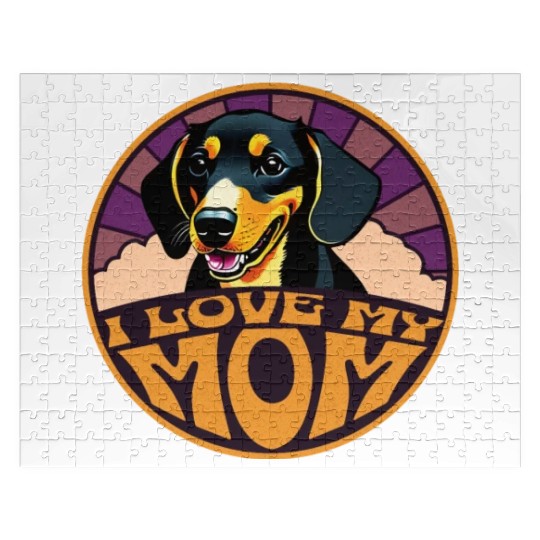 I Love My Mom -Dachshund Jigsaw Puzzles
