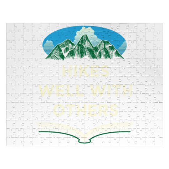 Hikes Well With Others Hiking Friends Hiker Buddy Jigsaw Puzzles