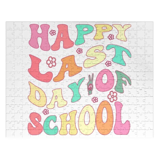 Groovy Happy Last Day of School Teacher Student Jigsaw Puzzles