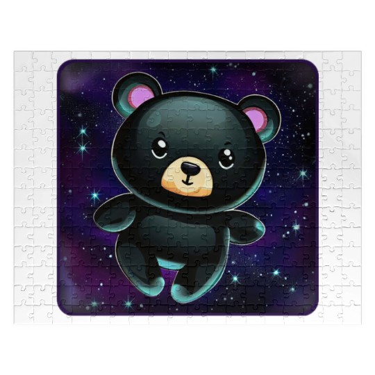 Black Bear In Space Jigsaw Puzzles