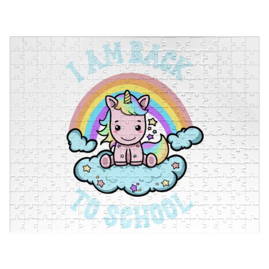 Funny Back to School Kawaii Rainbow Unicorn Jigsaw Puzzles