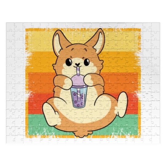 Bubble Tea Lover Boba Tea Drinker Dog Owner Jigsaw Puzzles
