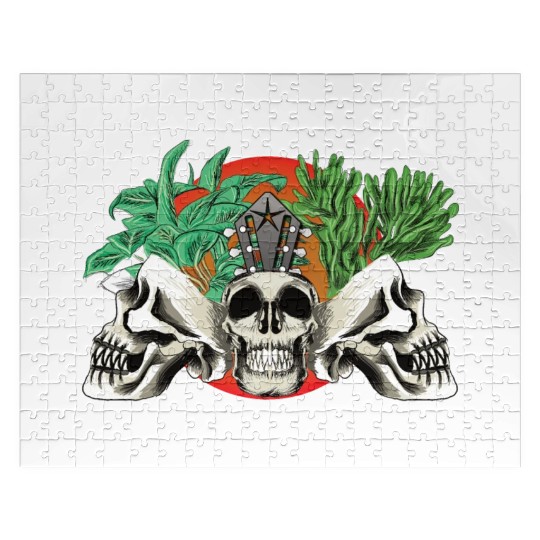 Skull Plant of the blood moon night light Jigsaw Puzzles