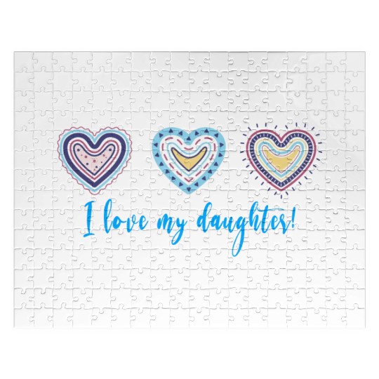 I Love My Daughter Modern Boho Style Jigsaw Puzzles