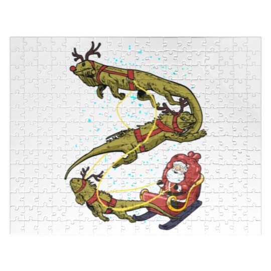 Funny Iguana Christmas Gift For A Reptile Lover Jigsaw Puzzles