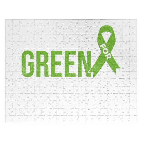 Green Ribbon Mental Health & Depression Awareness Jigsaw Puzzles