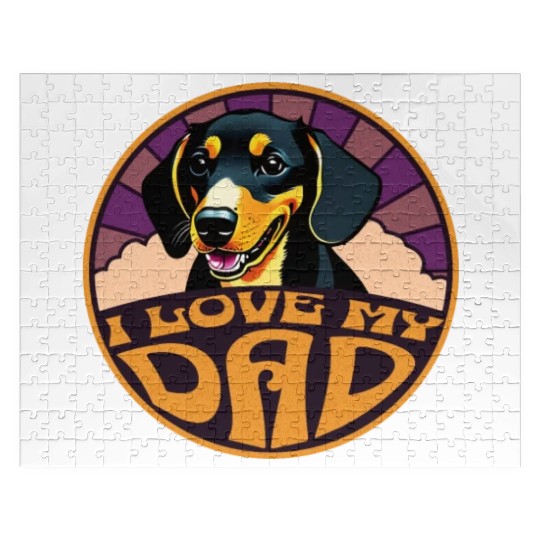 I Love My Dad - Dachshund Jigsaw Puzzles