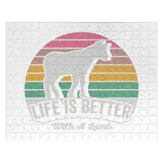 Funny Lamb Vintage Retro Life Is Better With Jigsaw Puzzles