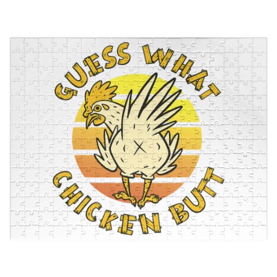 Funny Guess What Chicken Butt Farmer Joking Jigsaw Puzzles