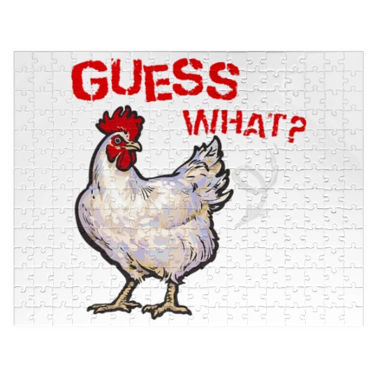 Funny Guess What Chicken Butt Farmer Chicken Buffs Jigsaw Puzzles