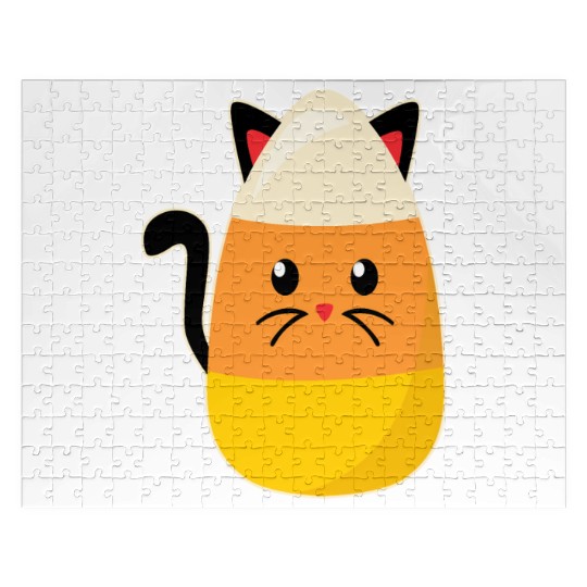 Candy Corn Cat Halloween Jigsaw Puzzles