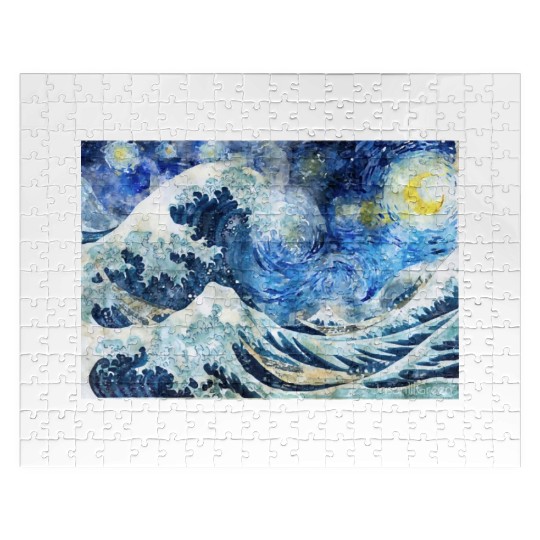 Great Wave During a Starry Night Click on Artist Jigsaw Puzzles