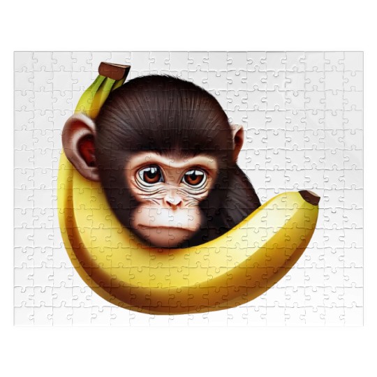 Monkey hide and seek banana Jigsaw Puzzles