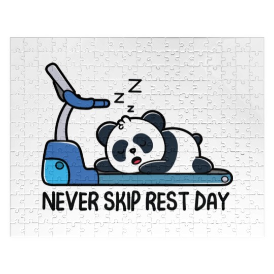 Never Skip Rest Day Panda Jigsaw Puzzles
