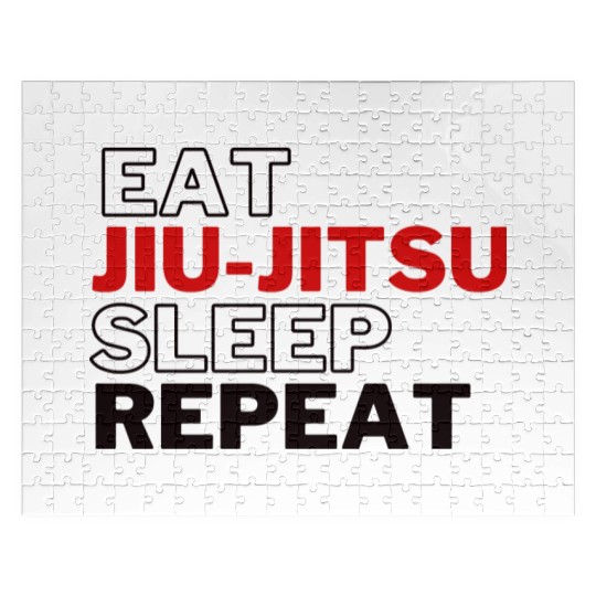 Funny Eat Jiu Jitsu Sleep Repeat Jigsaw Puzzles