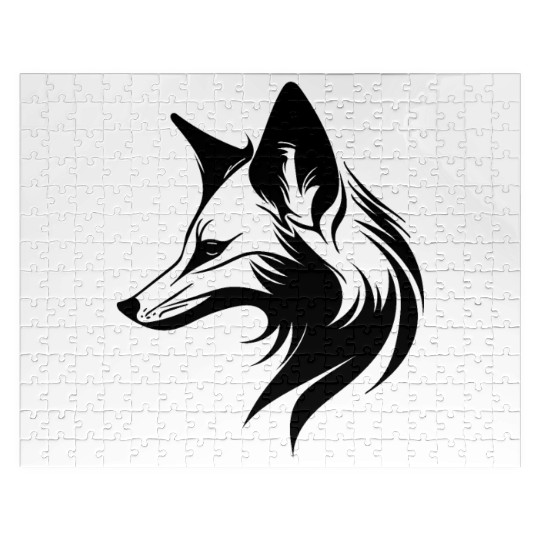 Fox Portrait In Flowing Lines Style Jigsaw Puzzles