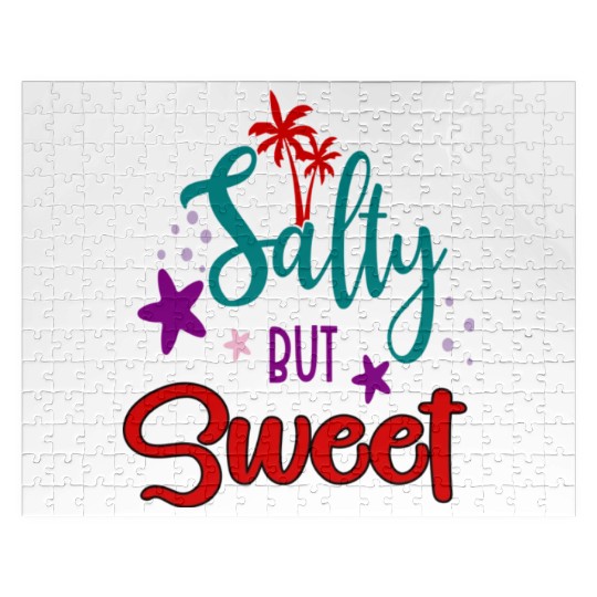 Salty but sweet Funny Beach Design Summer humor Jigsaw Puzzles