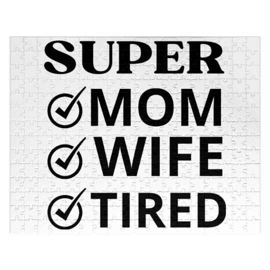 vintage international women's day mom,wife,tired Jigsaw Puzzles