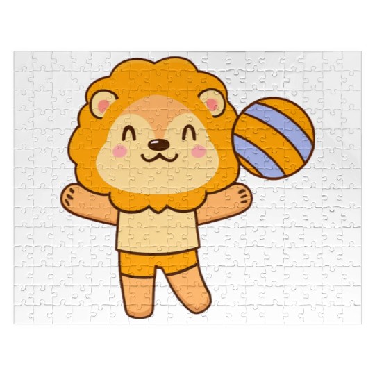 Lion playing volleyball Jigsaw Puzzles