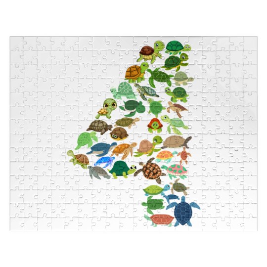 4th Birthday Sea Turtle Tortoise Theme 4 Year Old Jigsaw Puzzles