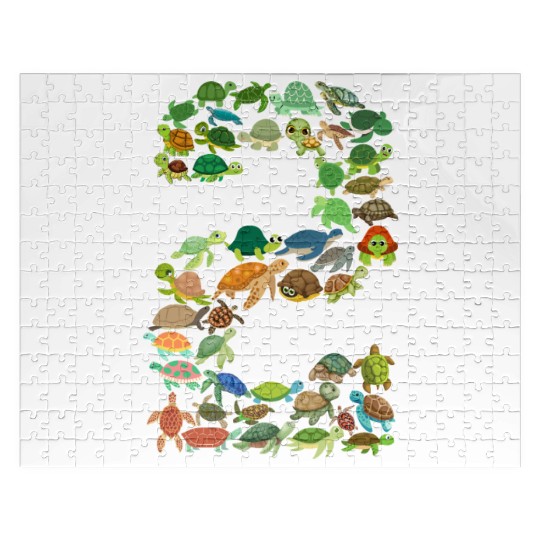 2nd birthday sea turtle tortoise theme 2 year old Jigsaw Puzzles