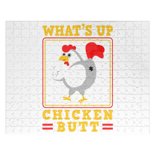 Funny Farmer Animal Pet Whats Up Chicken Butt Jigsaw Puzzles