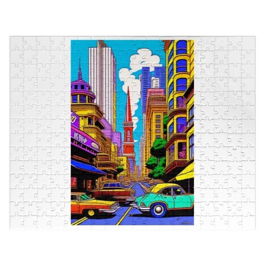 "Maximalist Chaos: chaotic stunning San Francisco Jigsaw Puzzles