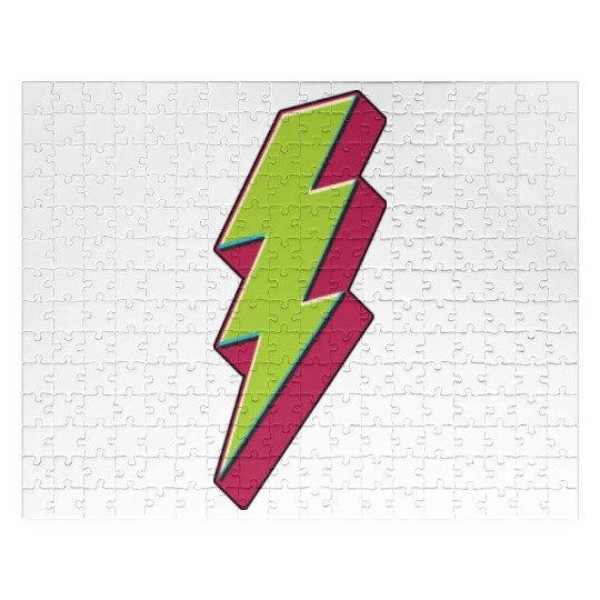 Green Lightning Bolt Jigsaw Puzzles