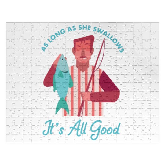 Novelty Fisherman Lake Fishermen Gift Long As She Jigsaw Puzzles