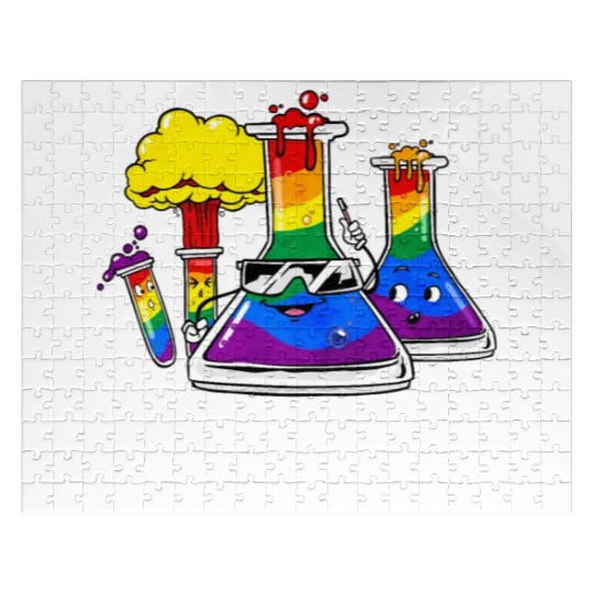 Gay Pride Rainbow Flag Science Teacher Jigsaw Puzzles