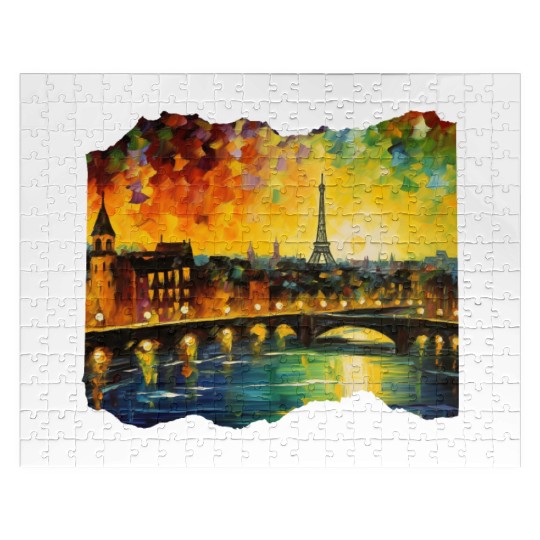 Starry Night over Paris Van Gogh Eiffel Tower Jigsaw Puzzles