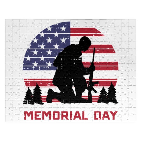 Honor The Fallen Heroes Memorial Day Us Flag Jigsaw Puzzles
