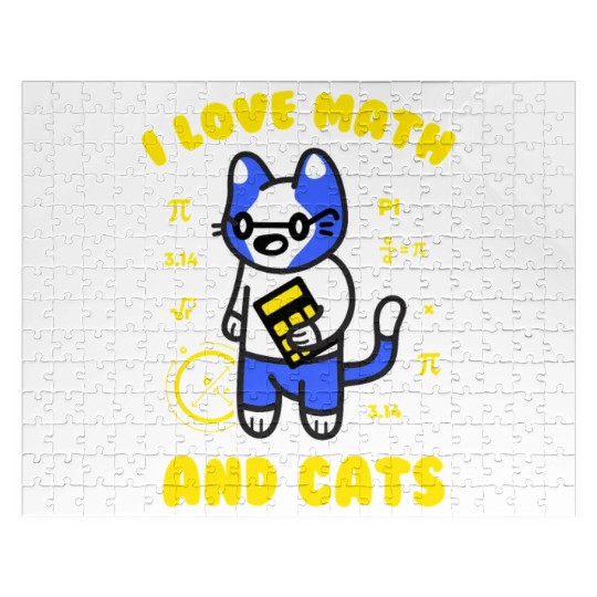 I Love Math And Cats Pi Day Teacher Cat Jigsaw Puzzles