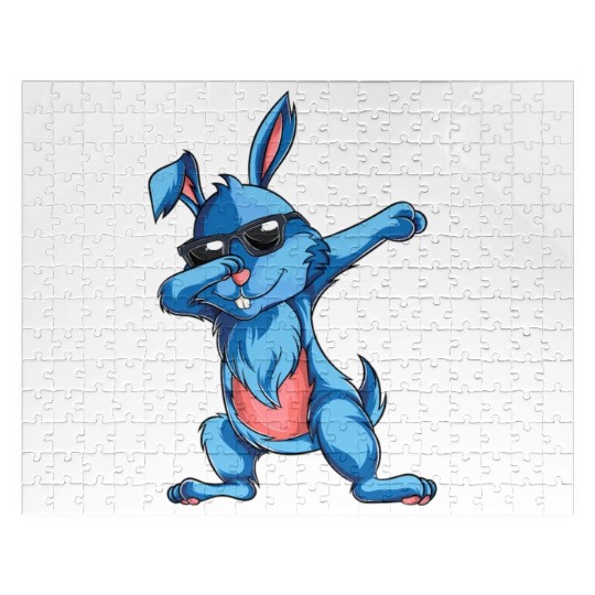 Hip Hop Dabbing Bunny Easter Day Jigsaw Puzzles