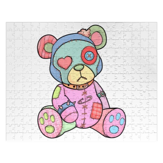 Pastel Goth Teddy Bear Japanese Anime Kawaii Menhe Jigsaw Puzzles