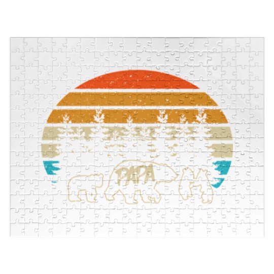 Papa Bear With Three Bear Cubs Jigsaw Puzzles