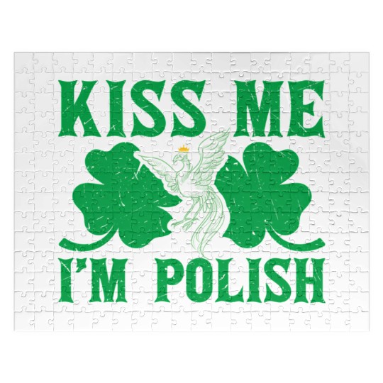 St PatricDay Kiss Me I'M Polish Shenanigans Jigsaw Puzzles
