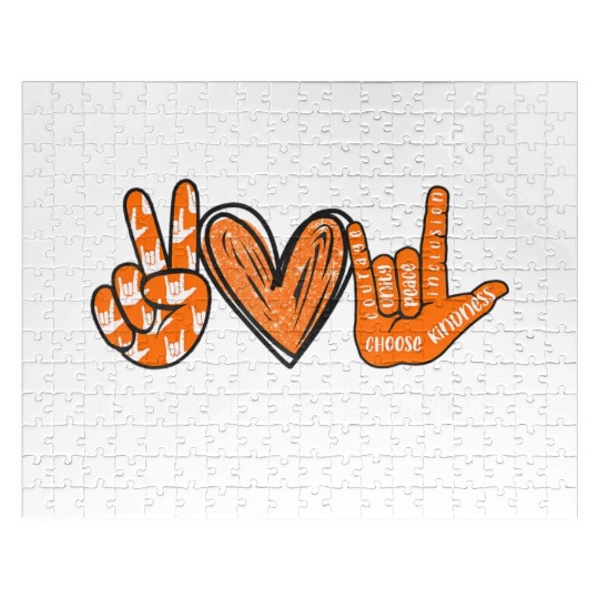 Peace Love Kindness I Love You Sign Language Anti Jigsaw Puzzles