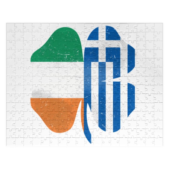 Greek Irish Shamrock Greece Ireland St Patrick'S D Jigsaw Puzzles