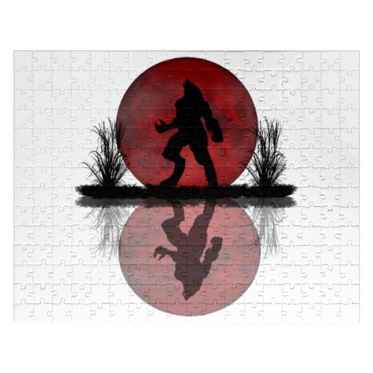 Werewolf Under A Full Blood Moon Howling Jigsaw Puzzles