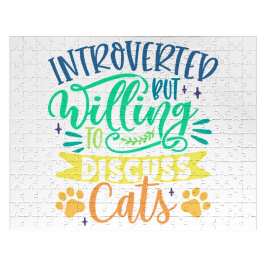 Introverted But Willing To Discuss Cats Cat Mom Ow Jigsaw Puzzles