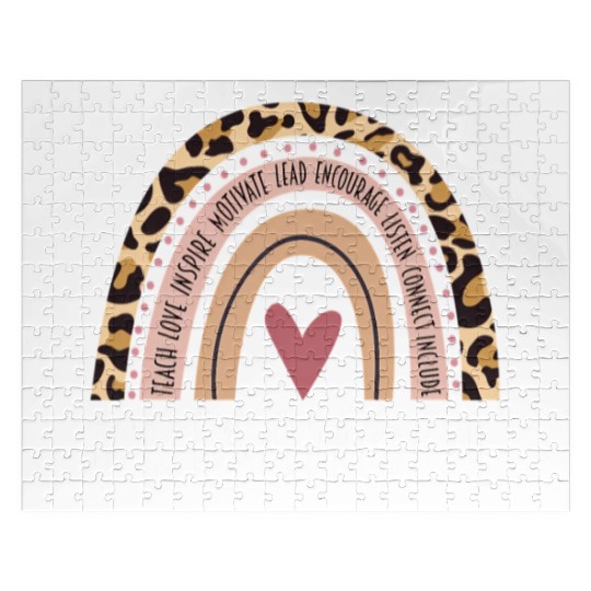 Leopard Rainbow Preschool Teacher Prek Back To Sch Jigsaw Puzzles