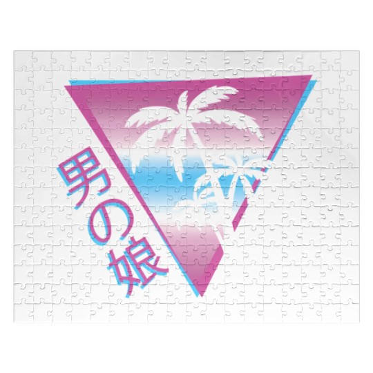 Femboy 80S 90S Palm Tree Japanese Vaporwave Aesthe Jigsaw Puzzles