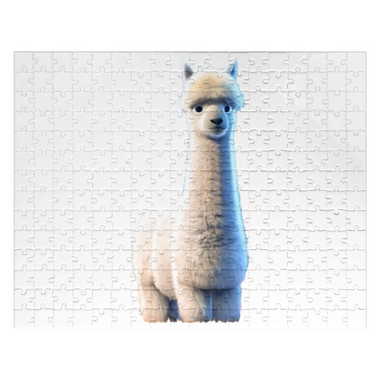fluffy alpaca Jigsaw Puzzles