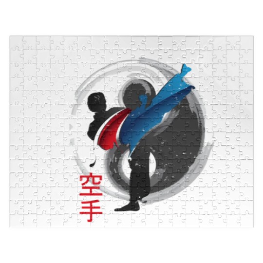Martial Side Kick Ying Yang Karate Jigsaw Puzzles