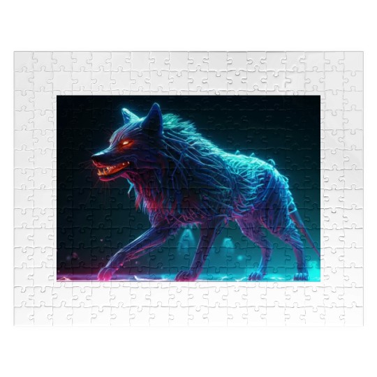 Neon Fur Wolf Jigsaw Puzzles