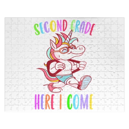 Second Grade Here I Come Unicorn Rainbow Back to S Jigsaw Puzzles